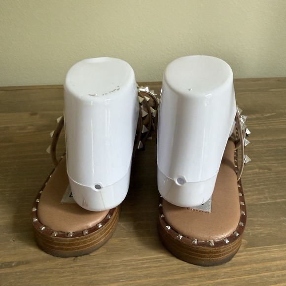 Steve Madden Womens 10 Skyler Studded Strappy Square Toe Slip On Slide Sandals - Picture 6 of 8